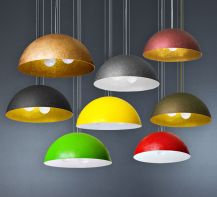 Suspension lamp Alps white / red gold