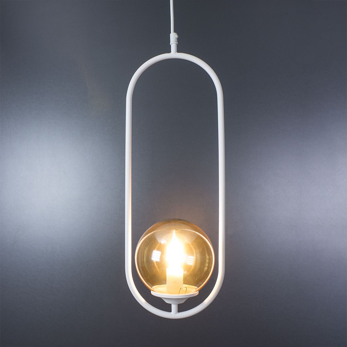Suspension lamp Twins white / brown