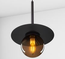Suspension lamp Quest copper / black smoke