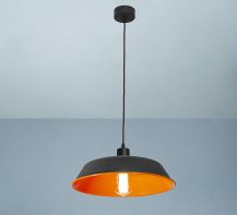 Suspension lamp Linda black / orange