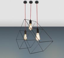 Suspension lamp Elbrus black / red