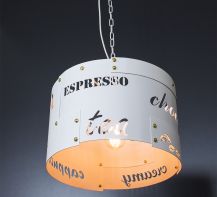 Suspension lamp Coffee break white / gold