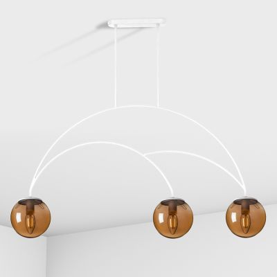 Suspension lamp Moon white / black smoke
