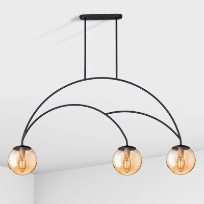 Suspension lamp Moon black / brown