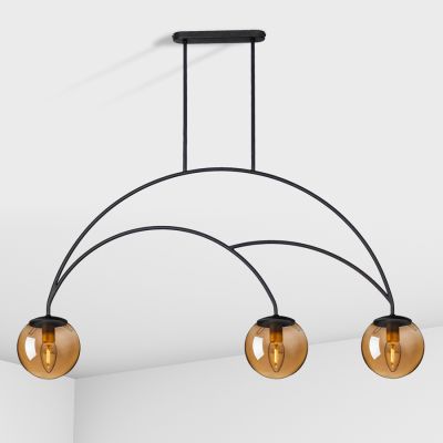 Suspension lamp Moon black / black smoke