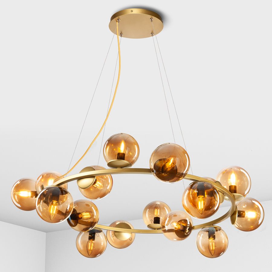 Suspension lamp Frost gold / brown