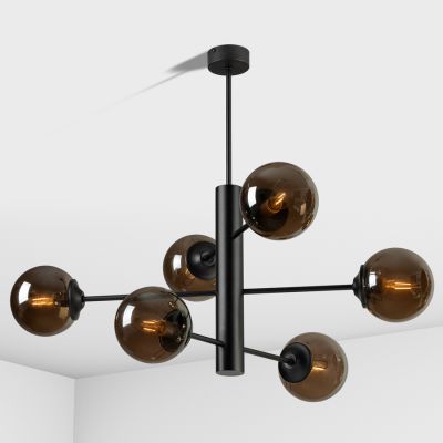 Suspension lamp Atlant  black  / black smoke