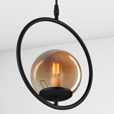 Suspension lamp Pearl black / brown