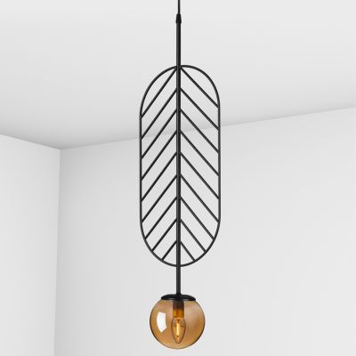 Suspension lamp November black / black smoke