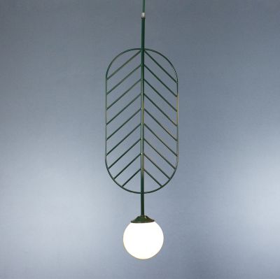 Suspension lamp November dark green / white