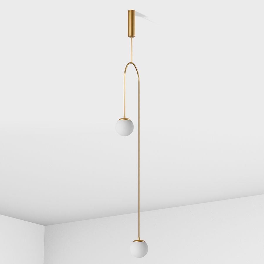 Suspension lamp Leister gold / white