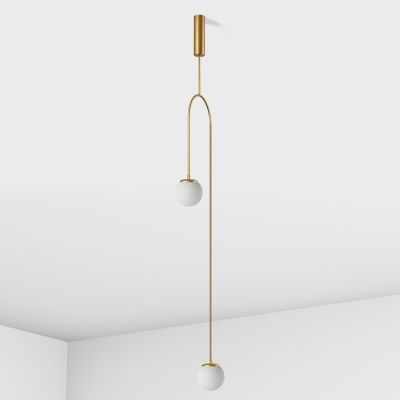 Suspension lamp Leister gold / white