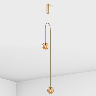 Suspension lamp Leister gold / brown