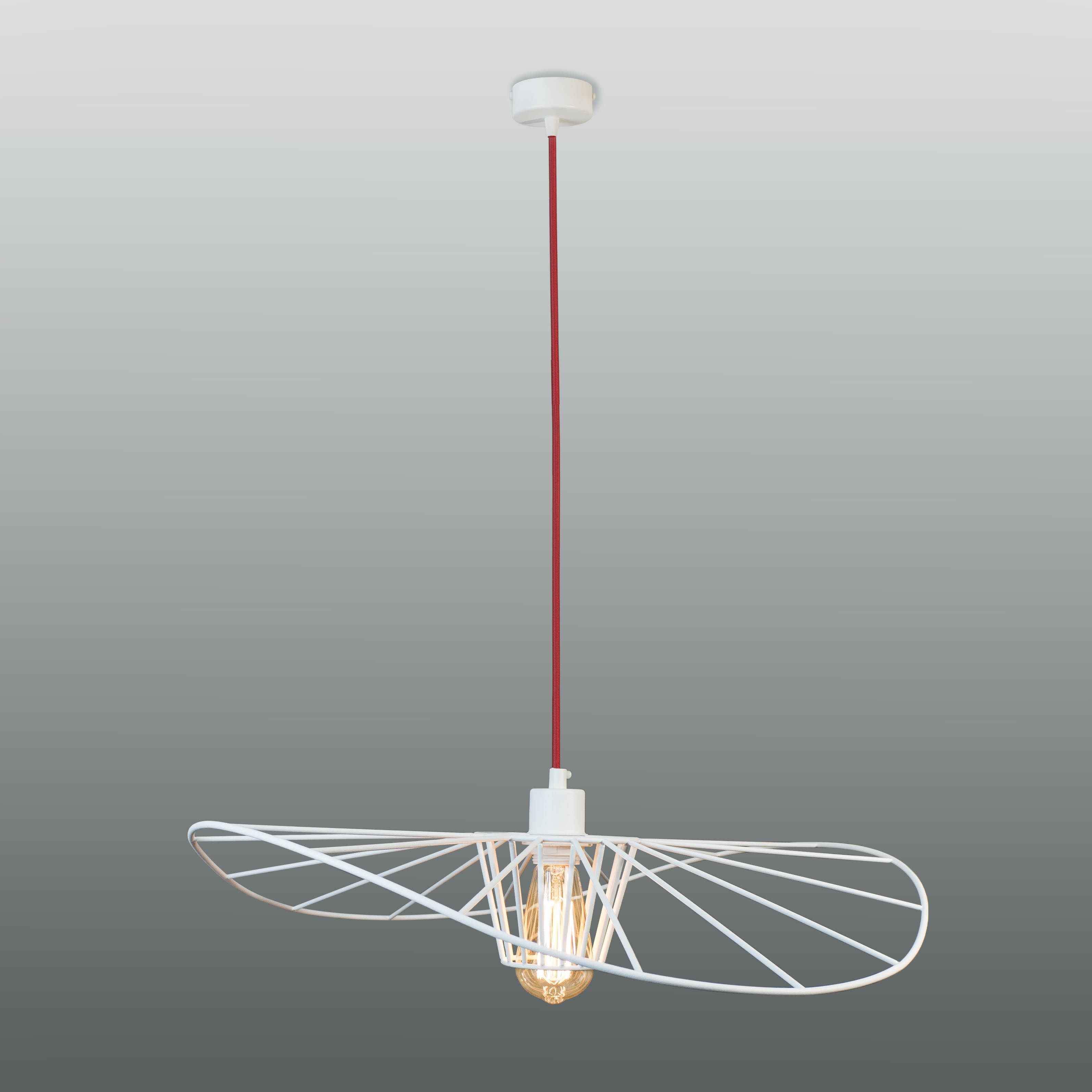 Suspension lamp Lady white / red