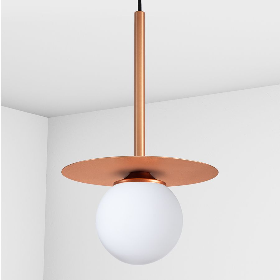 Suspension lamp Quest copper / white