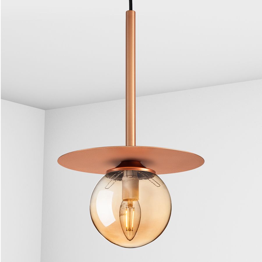 Suspension lamp Quest copper / brown