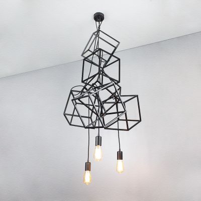Suspension lamp Chaos black