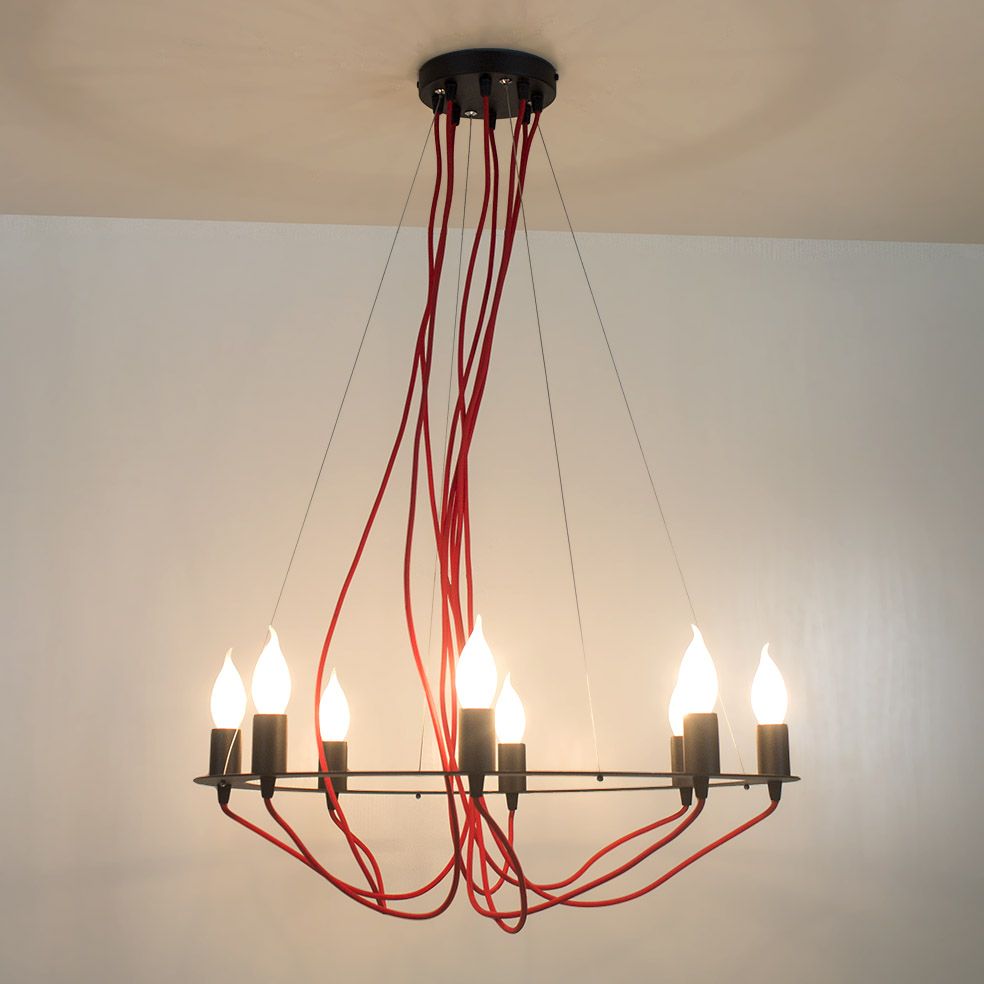 Suspension lamp Calypso black / red