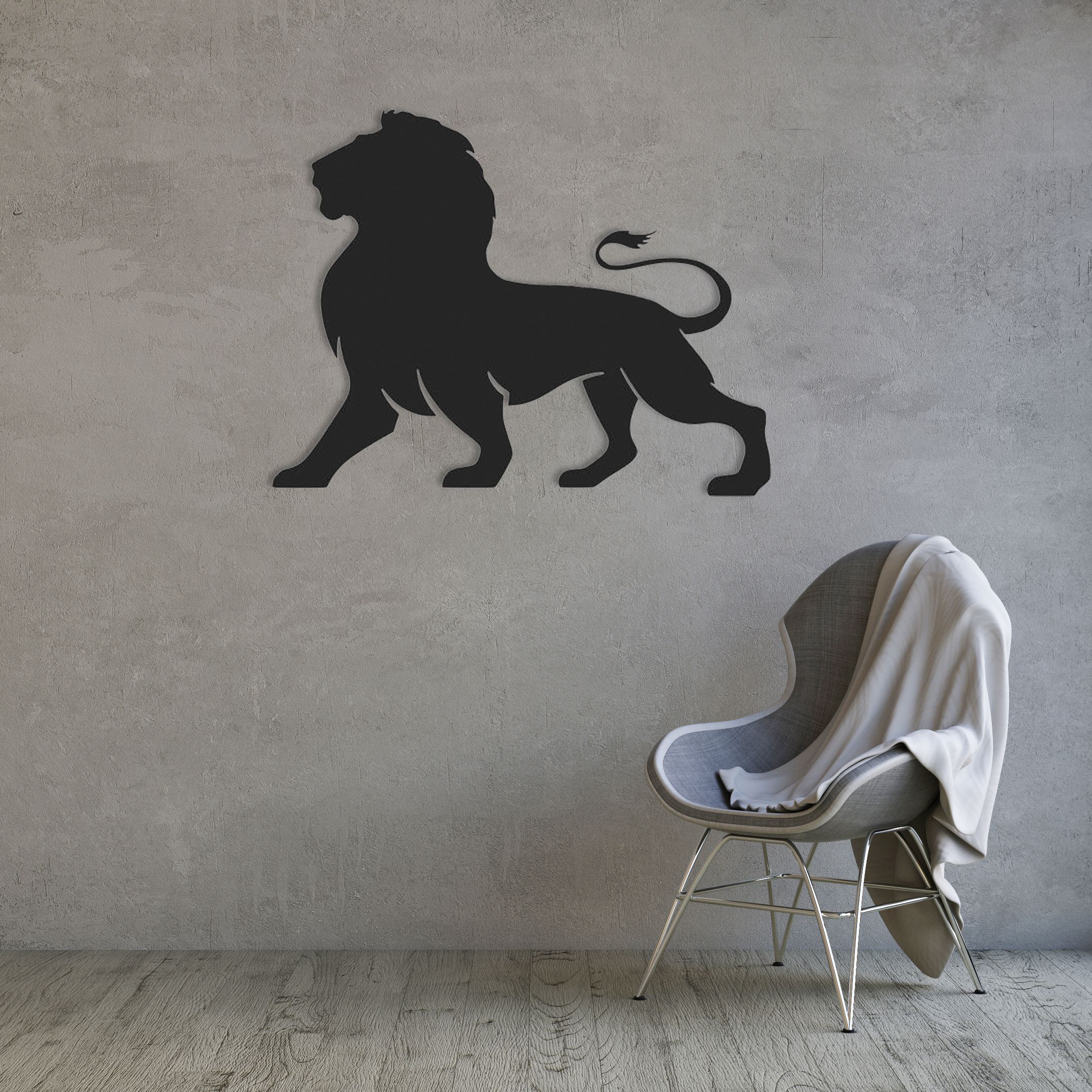Art panel decorative Lion Imperium Light Lion 5550250.05.05 black