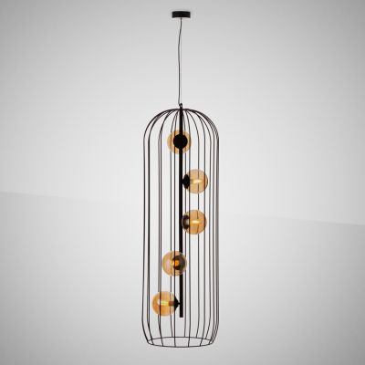 Suspension lamp Corsica black / brown