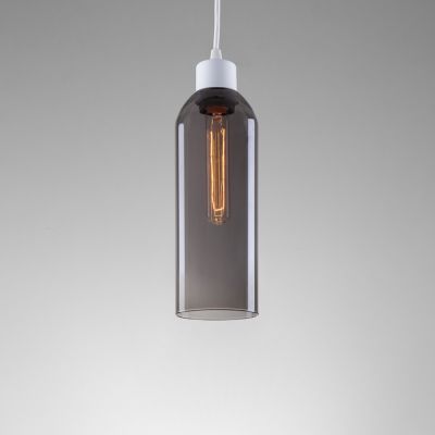 Suspension lamp Cannon white / black smoke