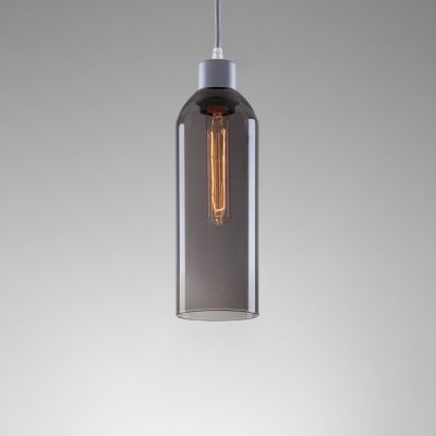 Suspension lamp Cannon silver / black smoke