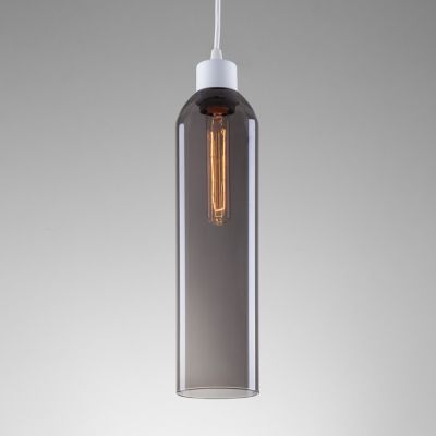 Suspension lamp Cannon white / black smoke