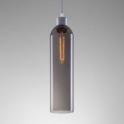 Suspension lamp Cannon silver / black smoke