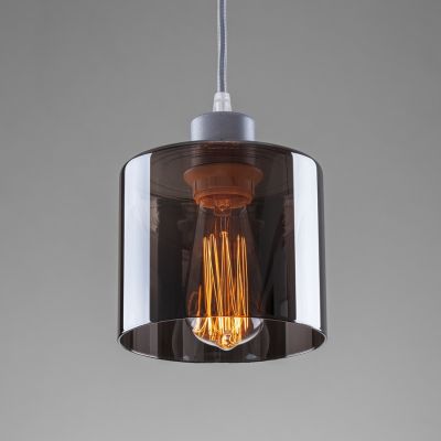 Suspension lamp Jurbise silver / black smoke