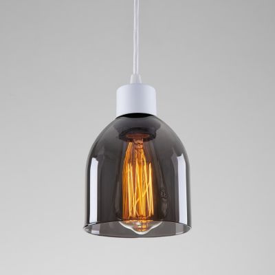 Suspension lamp Belo white / black smoke