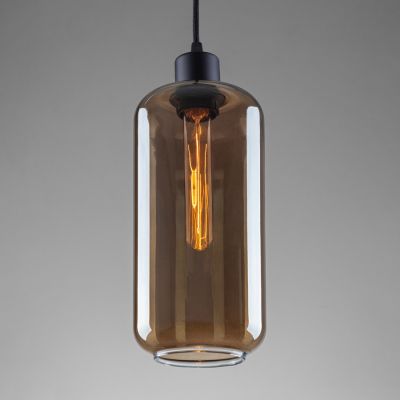 Suspension lamp Vase black / honey