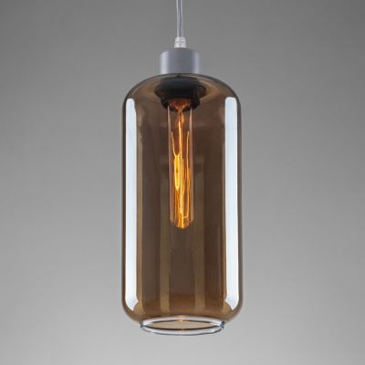 Suspension lamp Vase silver / honey