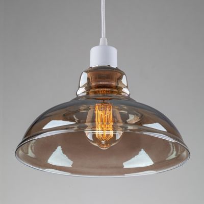 Suspension lamp Boise white / black smoke