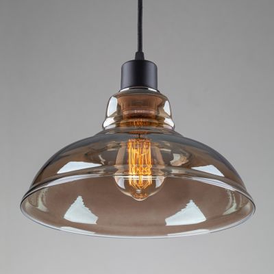 Suspension lamp Boise black / black smoke