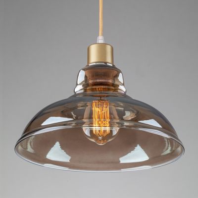 Suspension lamp Boise gold / black smoke
