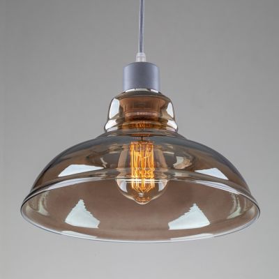 Suspension lamp Boise silver / black smoke