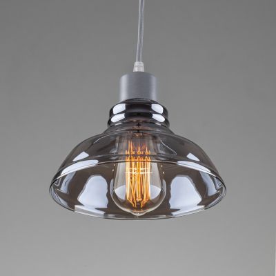 Suspension lamp Oost silver / black smoke