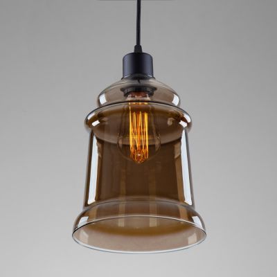 Suspension lamp Bell black / honey
