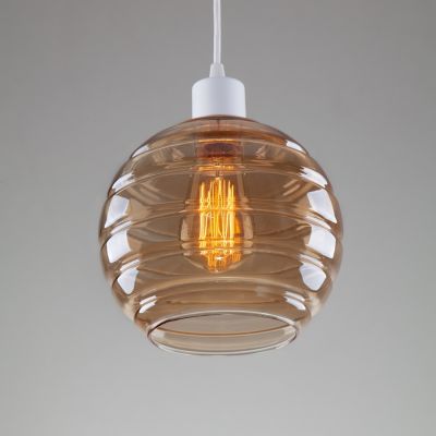 Suspension lamp Glass Beehive white / honey