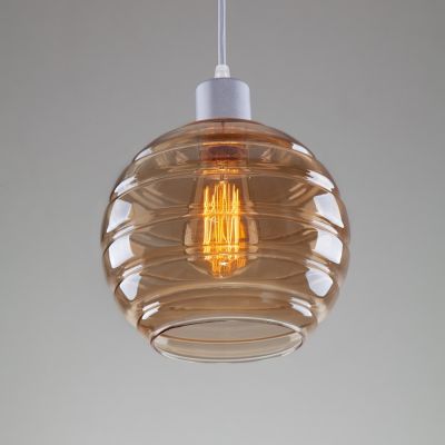 Suspension lamp Glass Beehive silver / honey