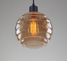 Suspension lamp Glass Beehive silver / honey