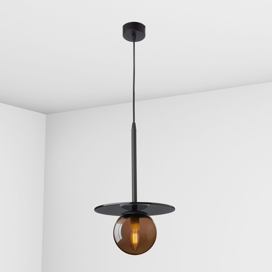 Suspension lamp Melchior black smoke / black smoke