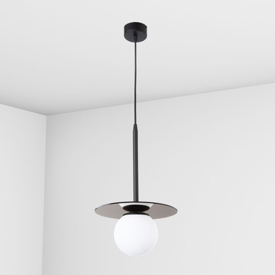 Suspension lamp Melchior dark mirror / white