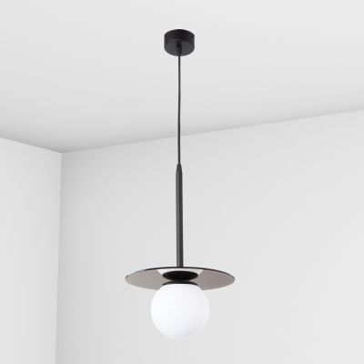 Suspension lamp Melchior dark mirror / white
