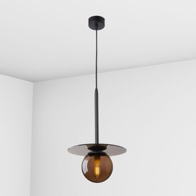 Suspension lamp Melchior dark mirror / black smoke