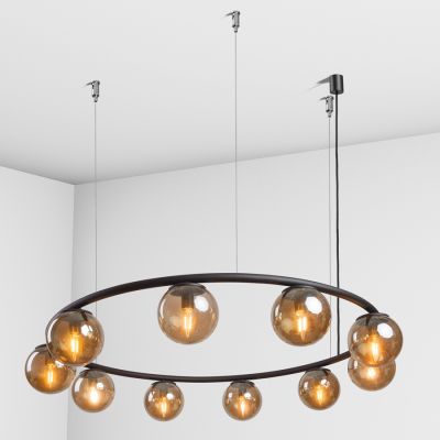 Suspension lamp Arin black / black smoke