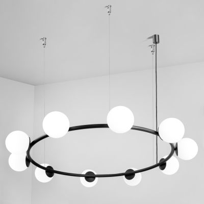 Suspension lamp Gayle black / white