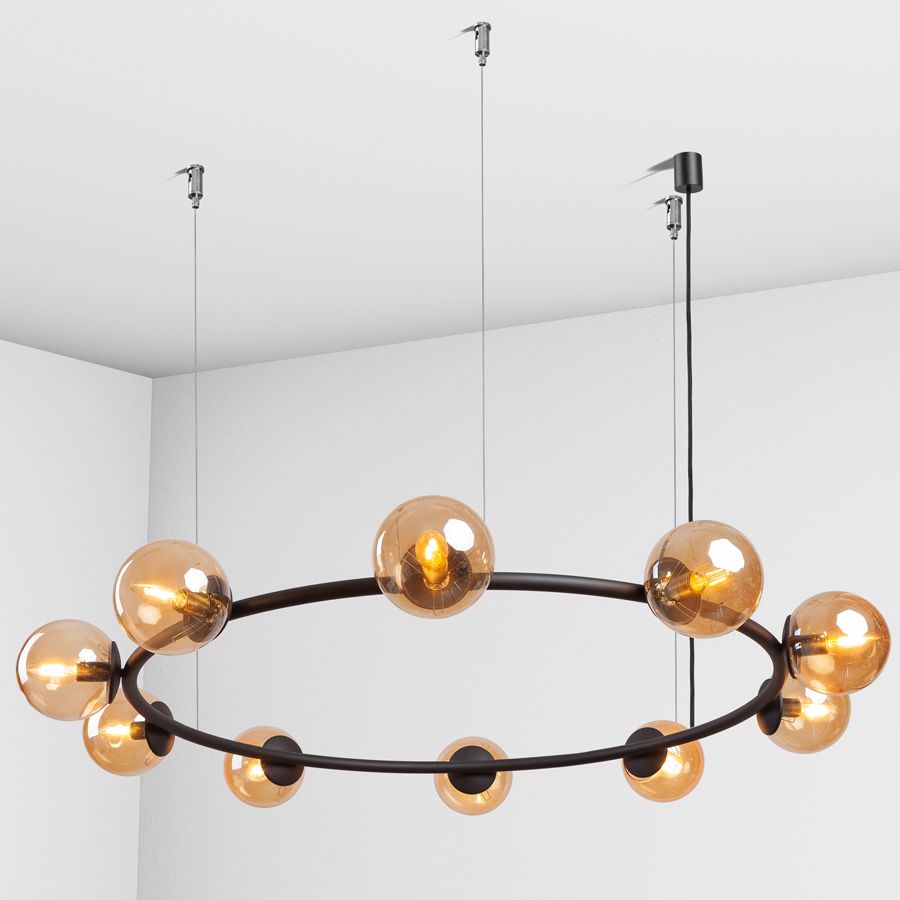 Suspension lamp Gayle black / caramel