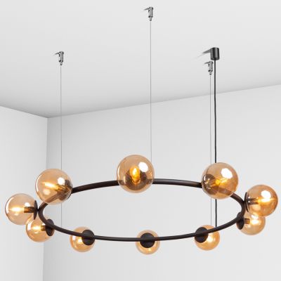 Suspension lamp Gayle black / caramel