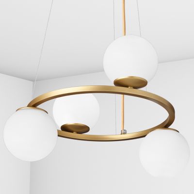 Suspension lamp Dori gold / white